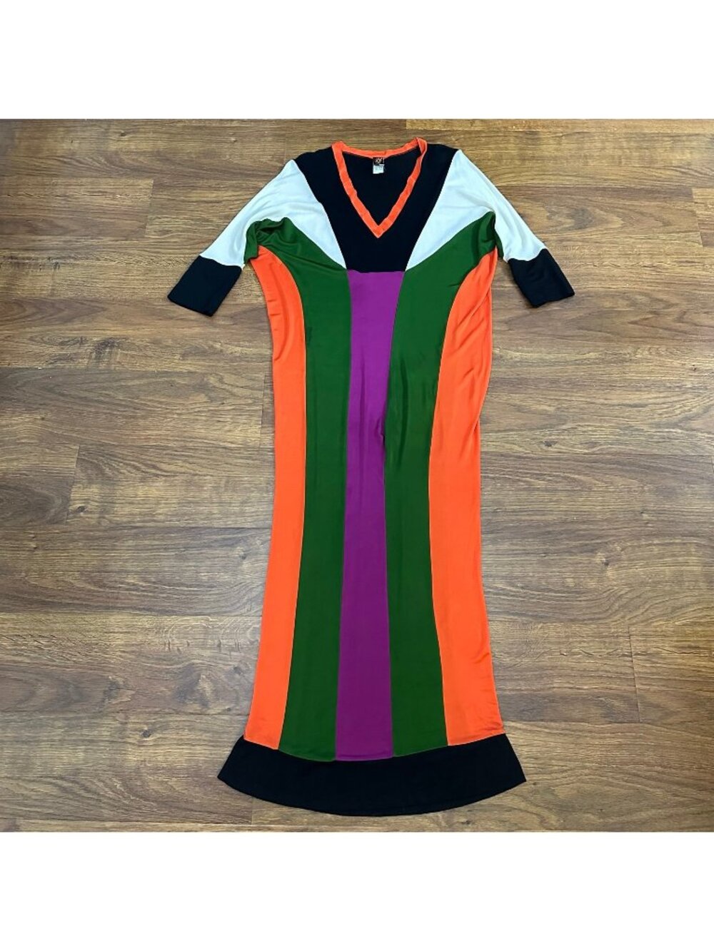 Vintage Jean Paul Gaultier Soleil colorblock mesh Maxi Dress